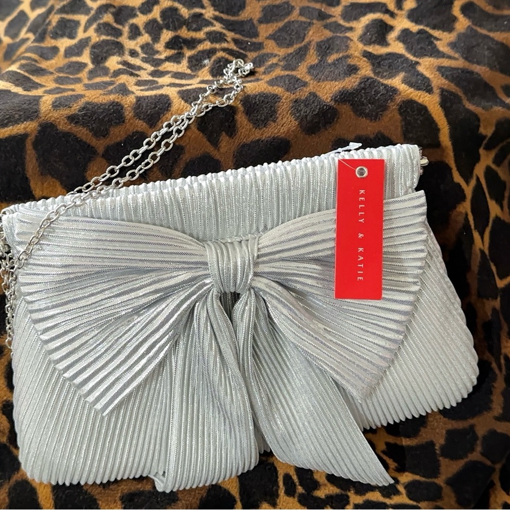 Kelly & Katie Silver Bow Clutch